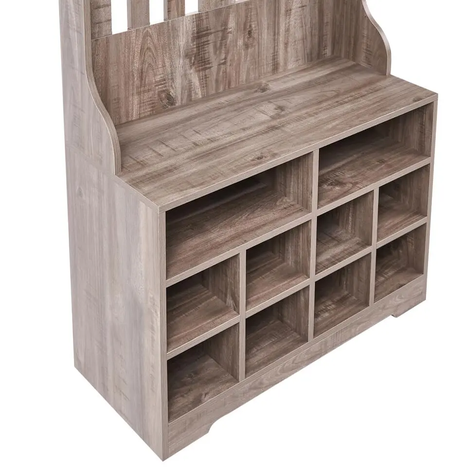 DENILIQUIM - Schoenenkast - Donkerbruin - Hout