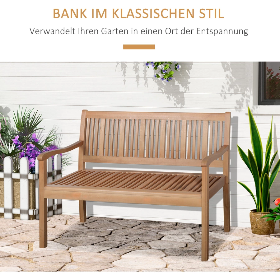 Outsunny Gartenbank mit 2-Sitzer gelb