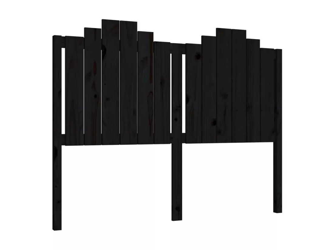 Tête de lit Noir 146x4x110 cm Bois massif de pin