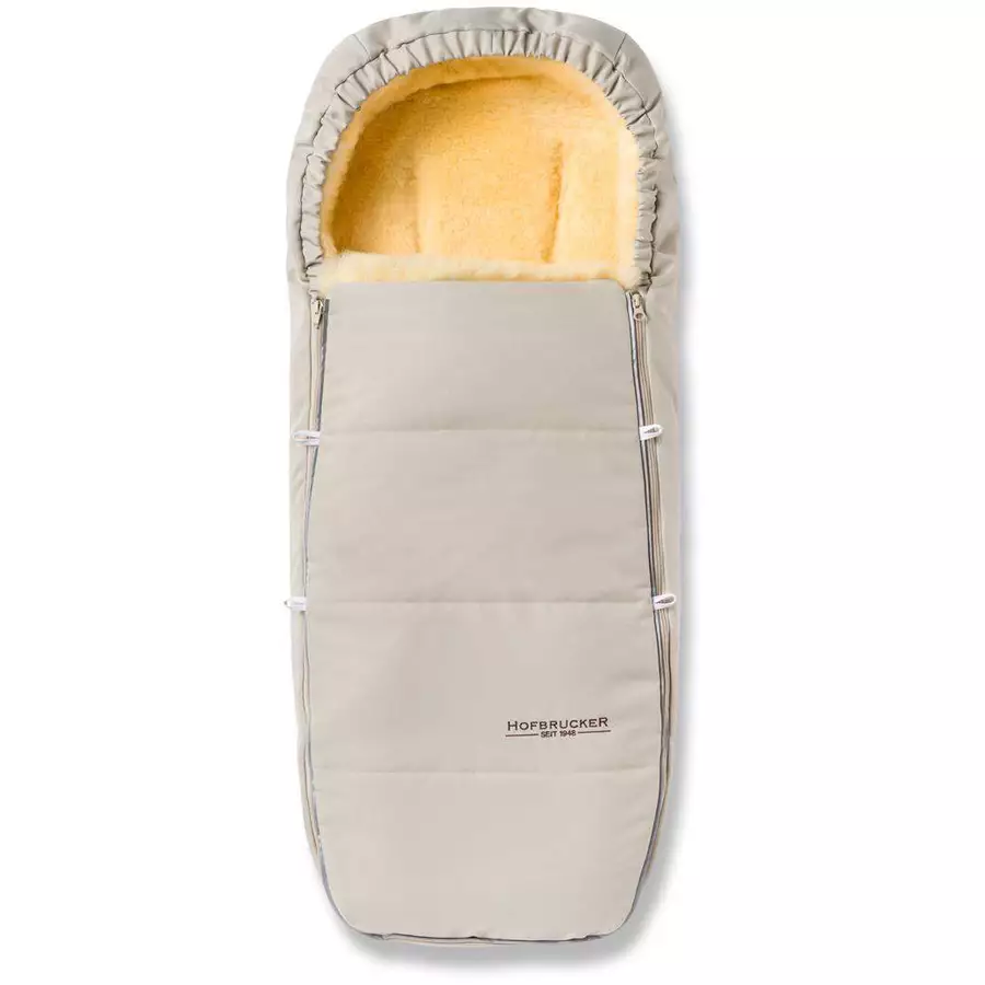 Hofbrucker Kinderwagen Lammfell Fußsack Alaska Hergestellt in Deutschland Beige