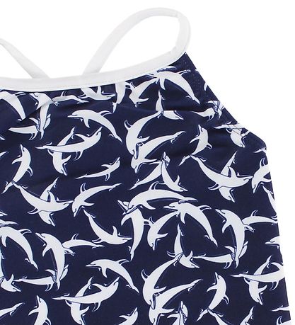 Petit Crabe Bådedragt - UV50+ - Navy m. Delfiner