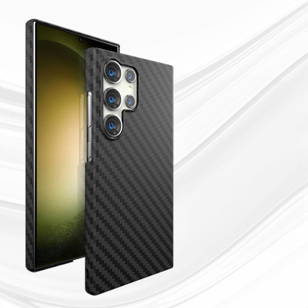 Samsung Galaxy S24 Ultra Hardcase Hülle im Carbon Look - Schwarz