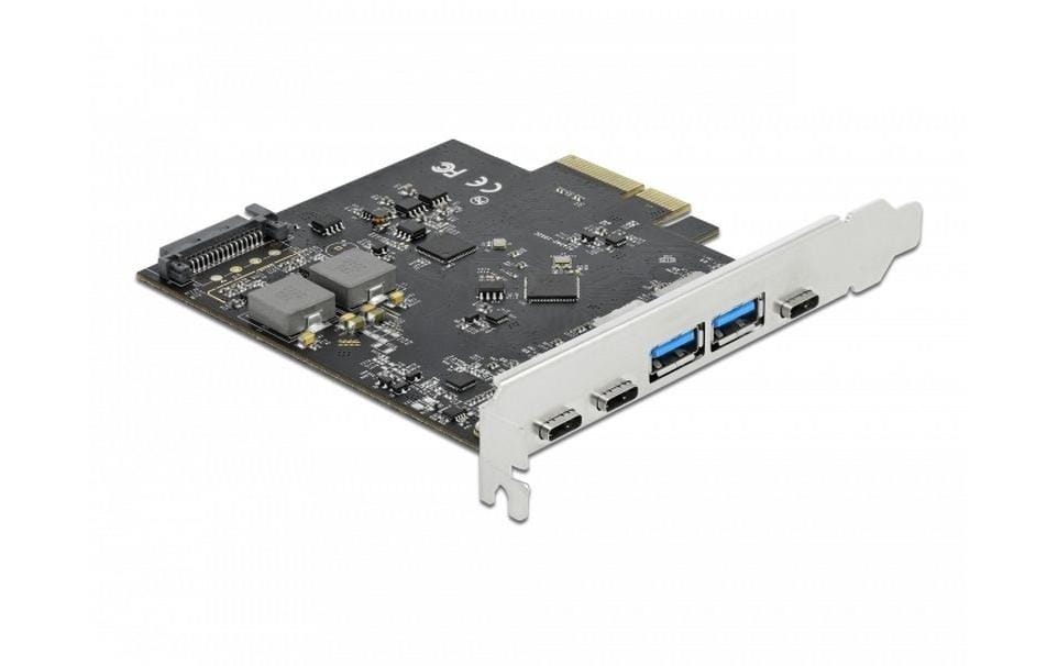 PCI-Express-Karte USB 3.1 Gen2 - 3x USB-C + 2x USB-APCIe-Schnittstellenkarte mit fünf USB-3.1-Anschlüssen (Typ-C und Typ-A)