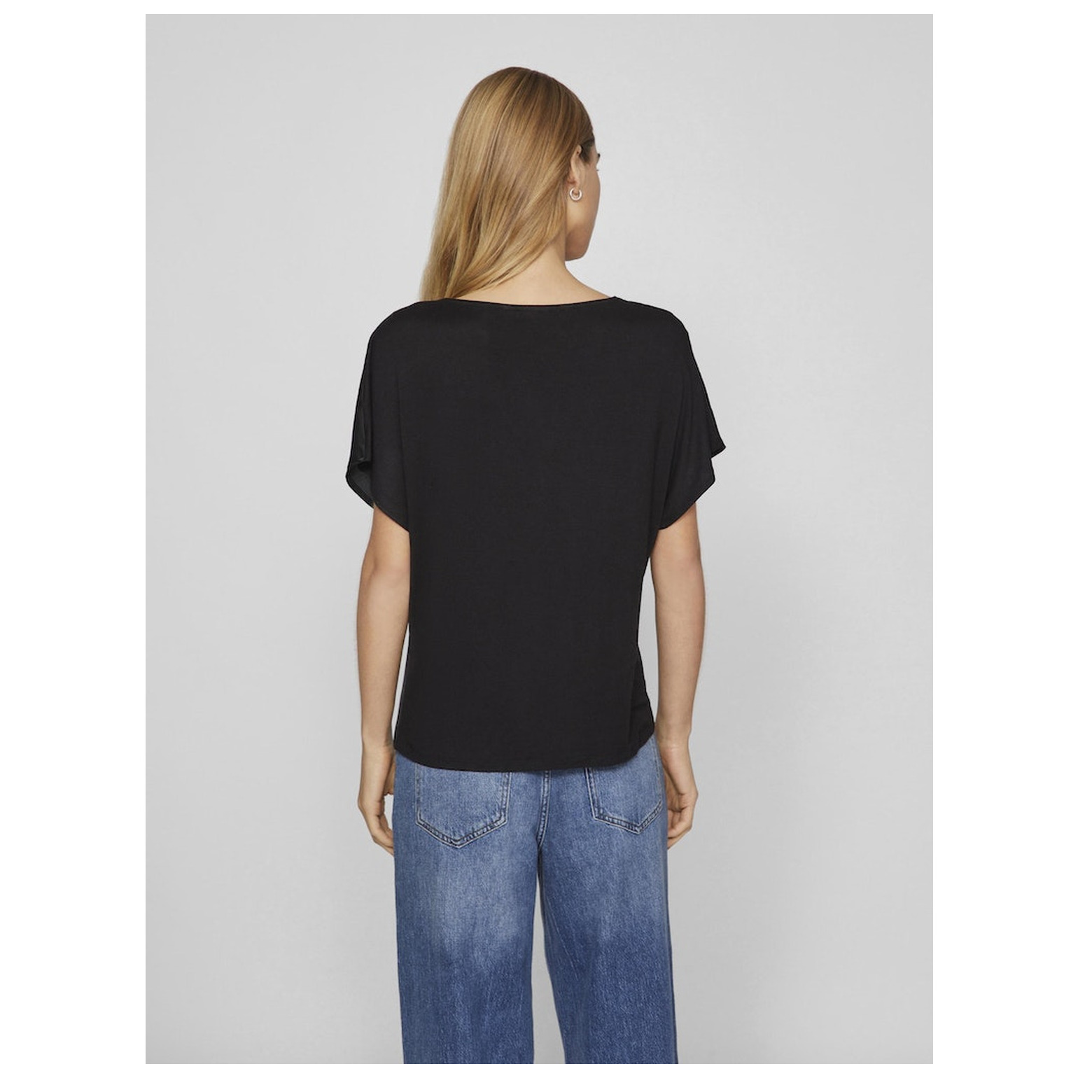 Vila VIELLETTE V-NECK S/S SATIN TOP