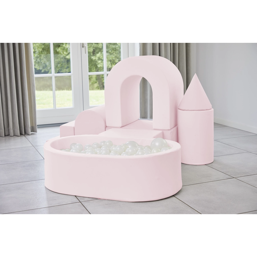 KIDKII Lux Bällebad Kunstleder altrosa