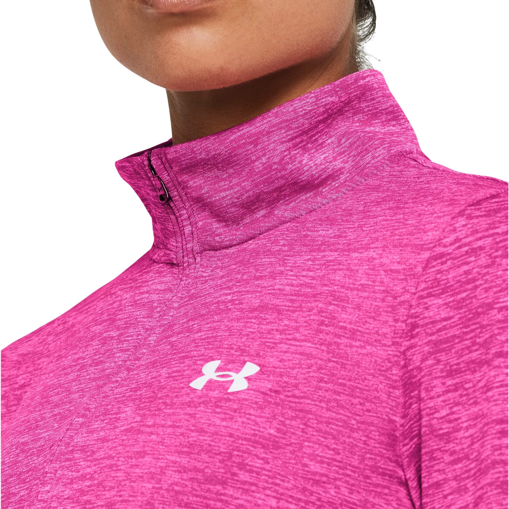 Under Armour Tech™ Twist ½ Zip Longsleeve Damen rebel pink