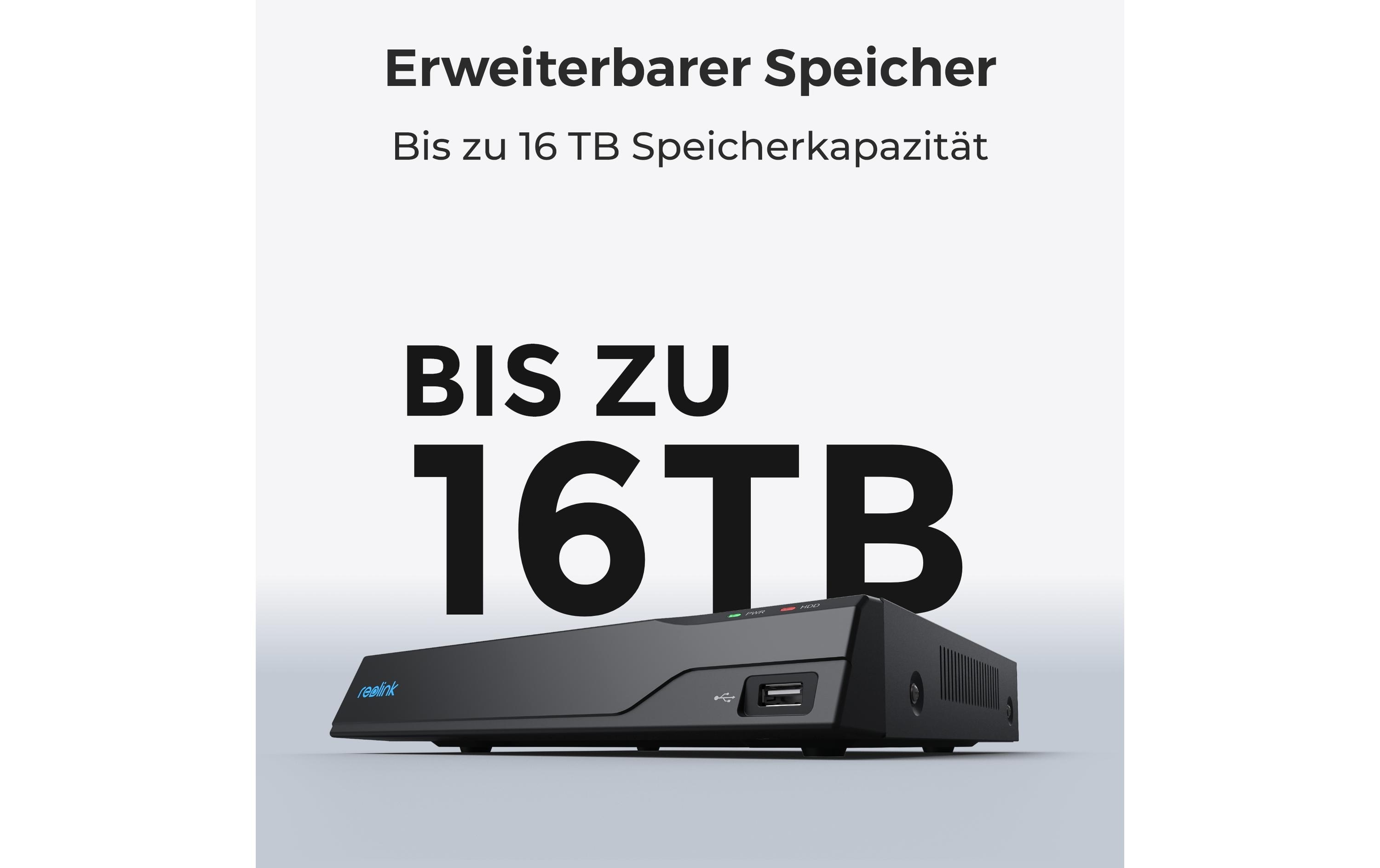 Netzwerkrekorder NVS8 2 TB, 8 Kanal<br>8-Kanal PoE NVR für 24/7 Aufzeichnung