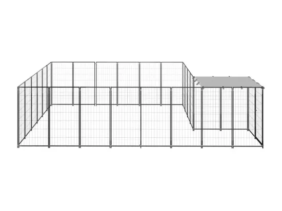 Chenil extérieur cage enclos noire 440 x 330 x 110 cm 02_0000493