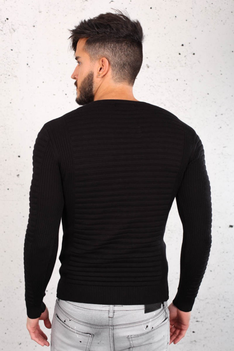 Pull fine maille noir