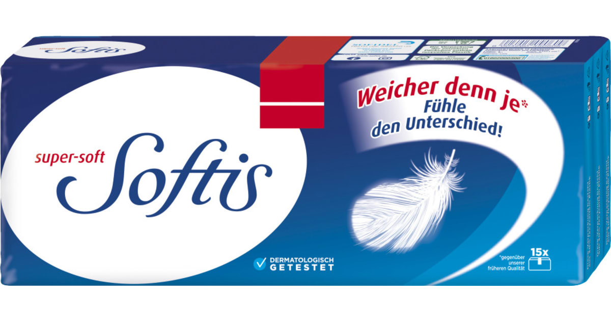 Softis Taschentücher 15x 9 Stück 4-lagig