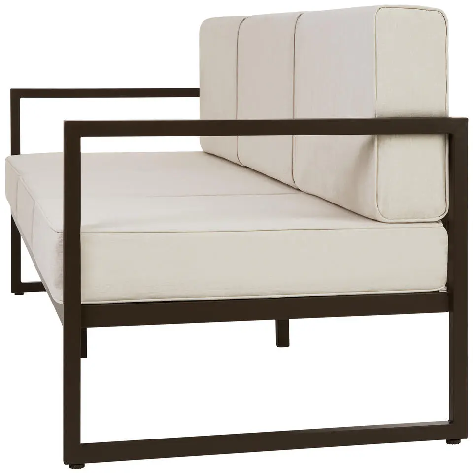 tectake - Tuin-loungebank Comosa, 3-zits, XXL kussens, Bruin / Beige