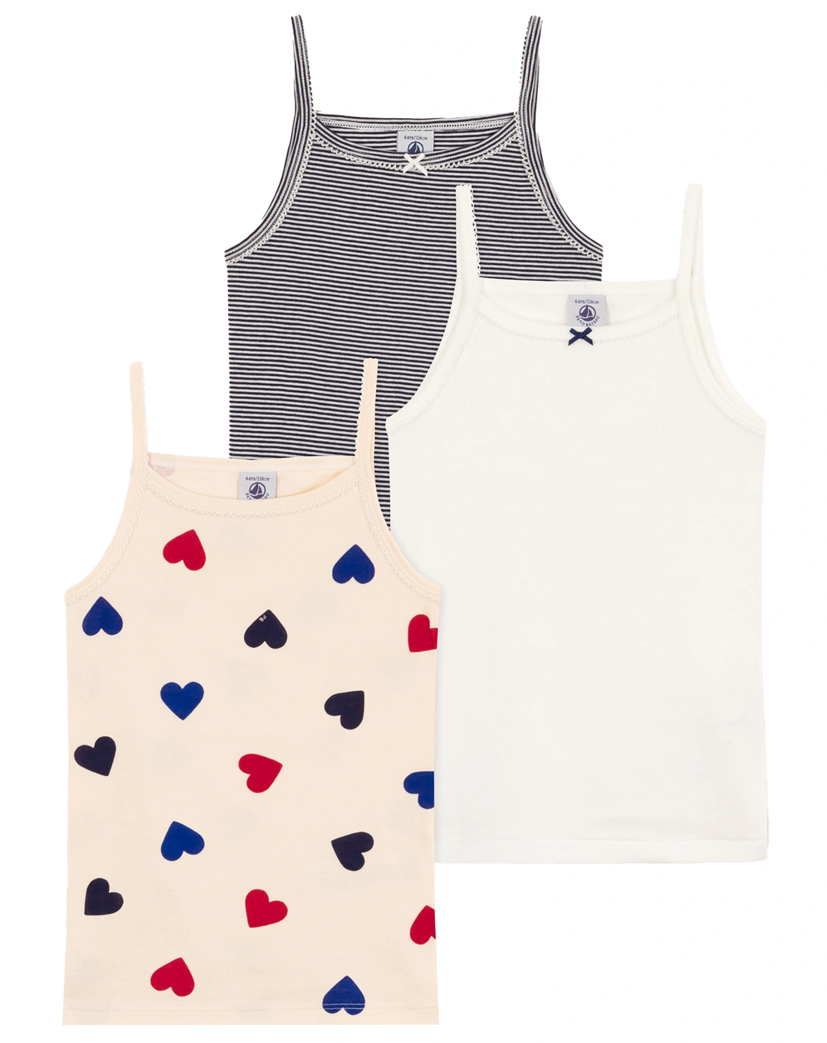 Unterhemd HEARTS & STRIPES 3er Pack in bunt