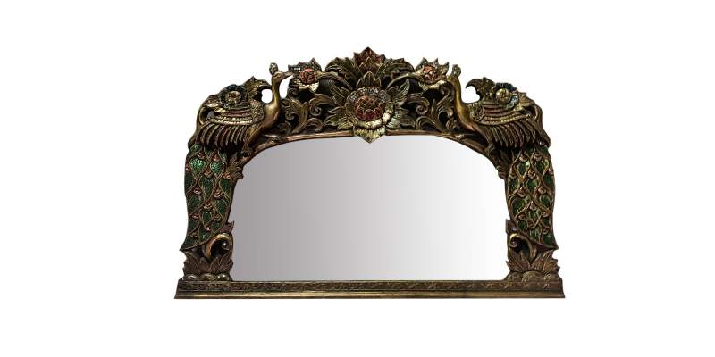 Spiegelrahmen 'Paradiesvögel', 'Chamchuriholz', gold, B 88 cm, H 61 cm von fischer's lagerhaus