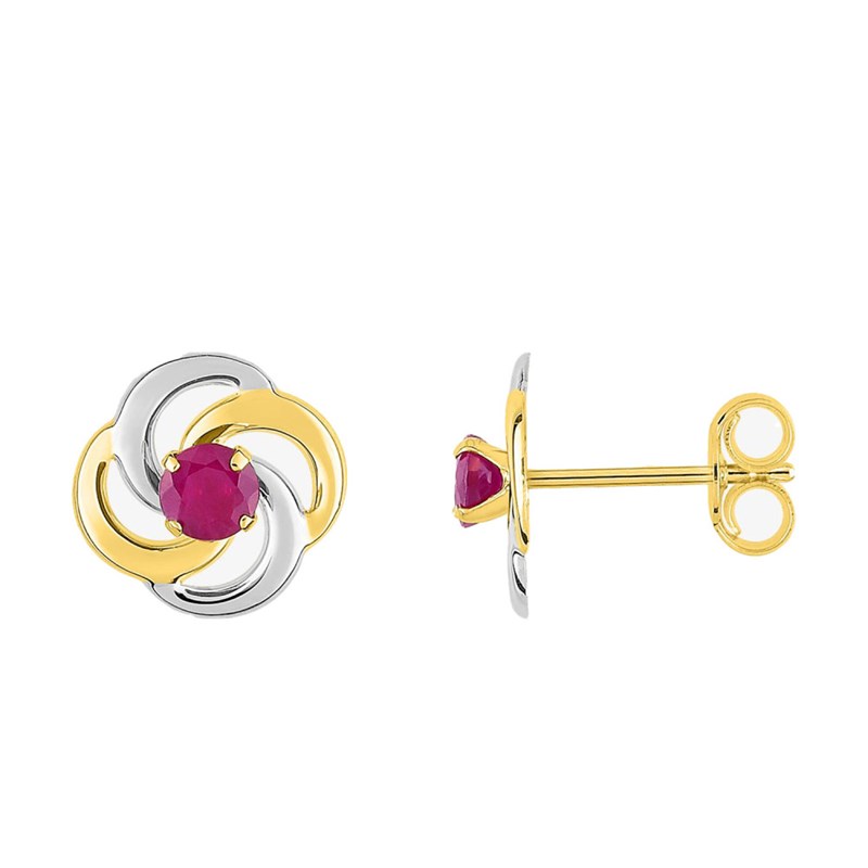 Boucles d'oreilles femme - Rubis - Or 18 Carats