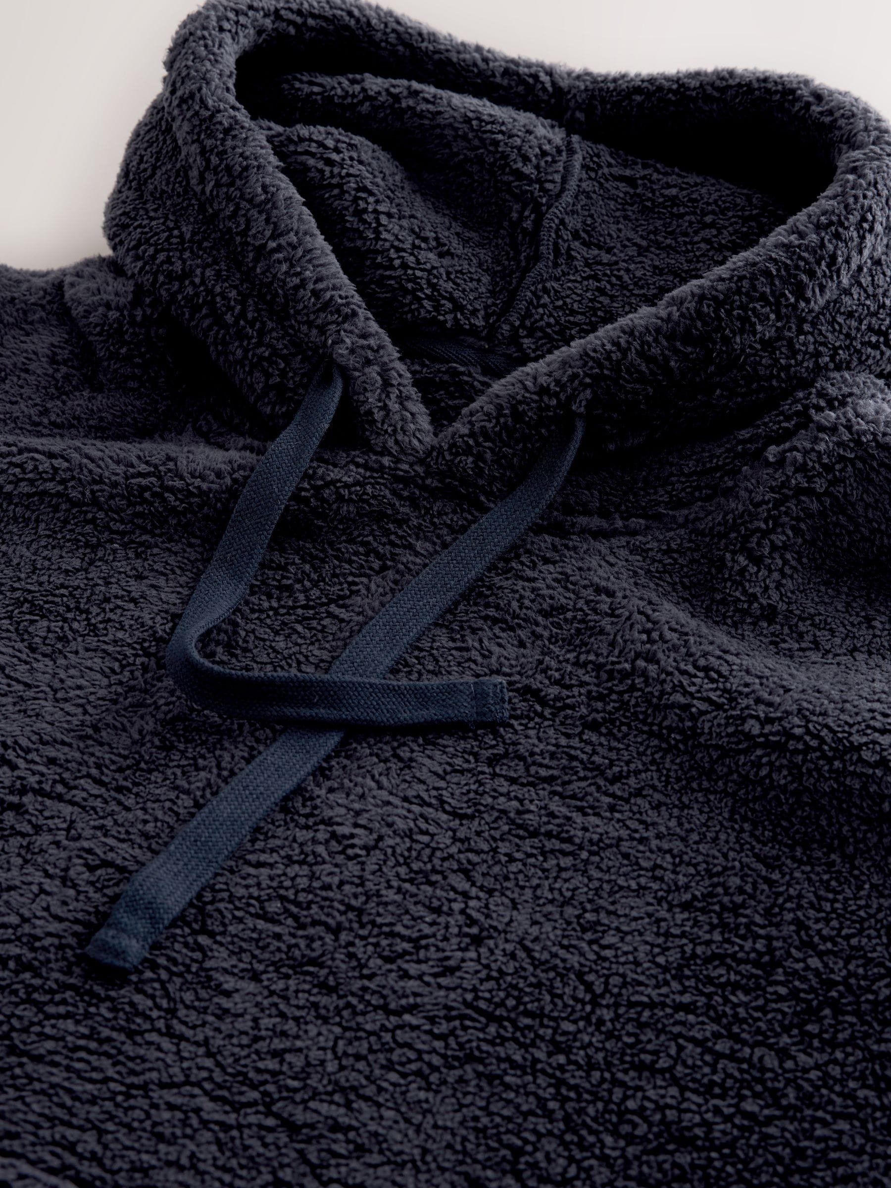 Donkerblauw - Pullover hoodie van borg