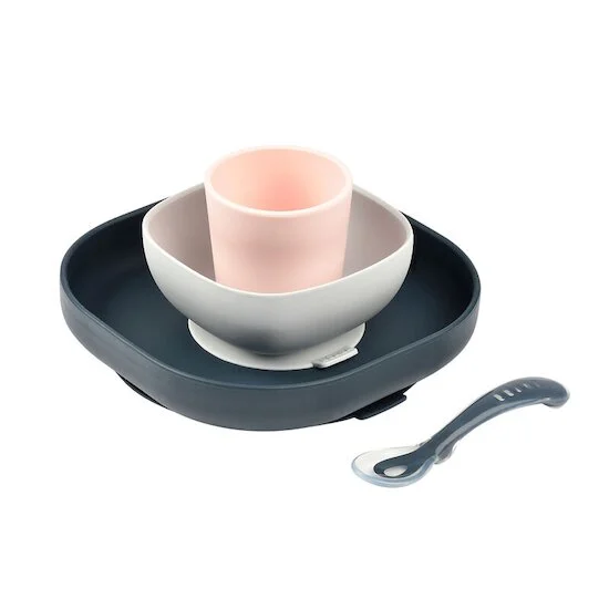 Set Vaisselle Silicone 4 pièces   Night Blue        de               Béaba