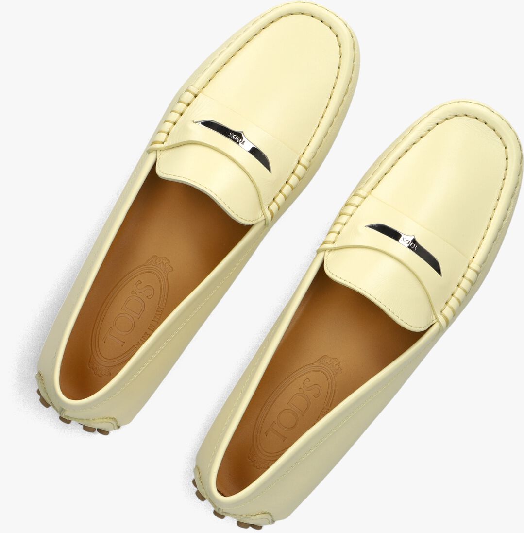 butter yellow tod's mocassins gommino 22l baffo metallo