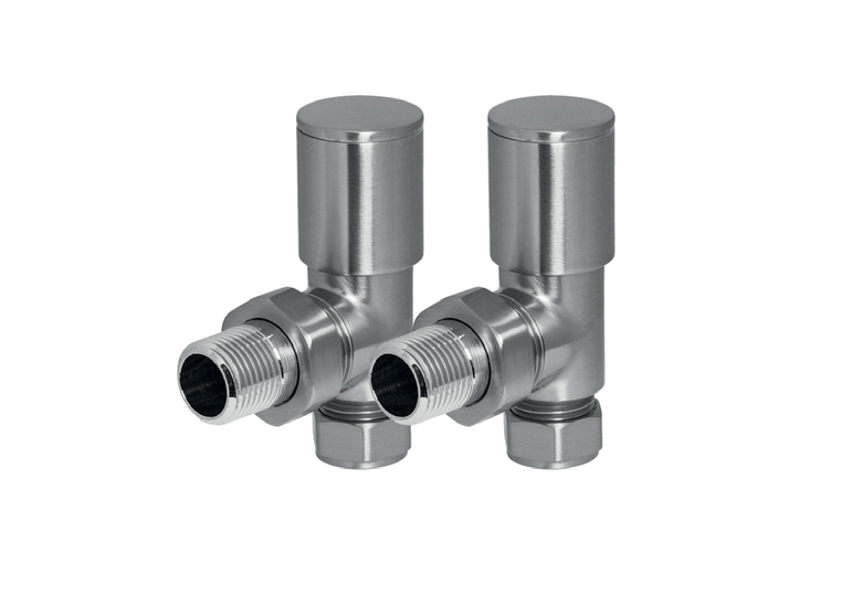 SSI Design radiatorkraan haaks RVS geborsteld