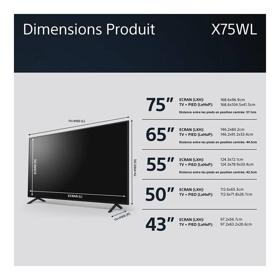 Sony KD-43X75WL - TV 4K UHD HDR - 108 cm