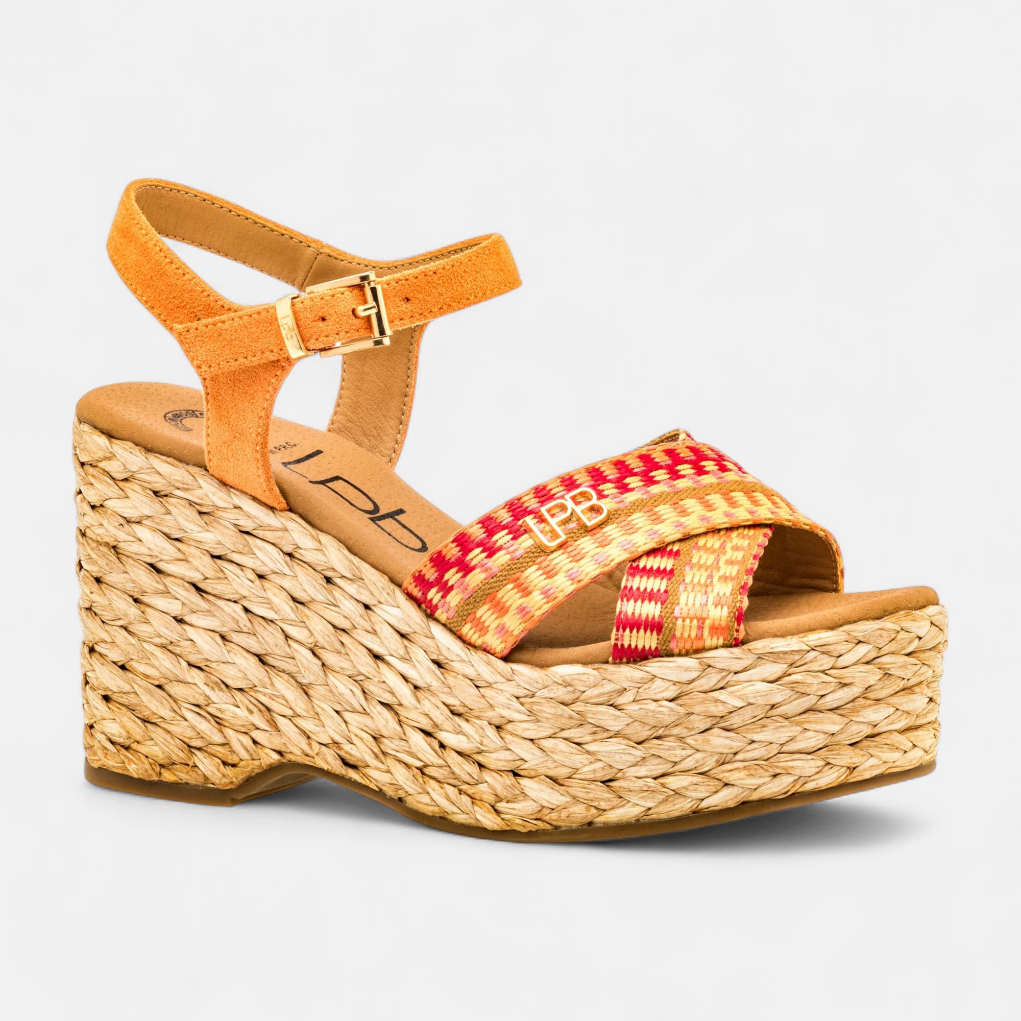 Sandales à talon compensé Femme orange