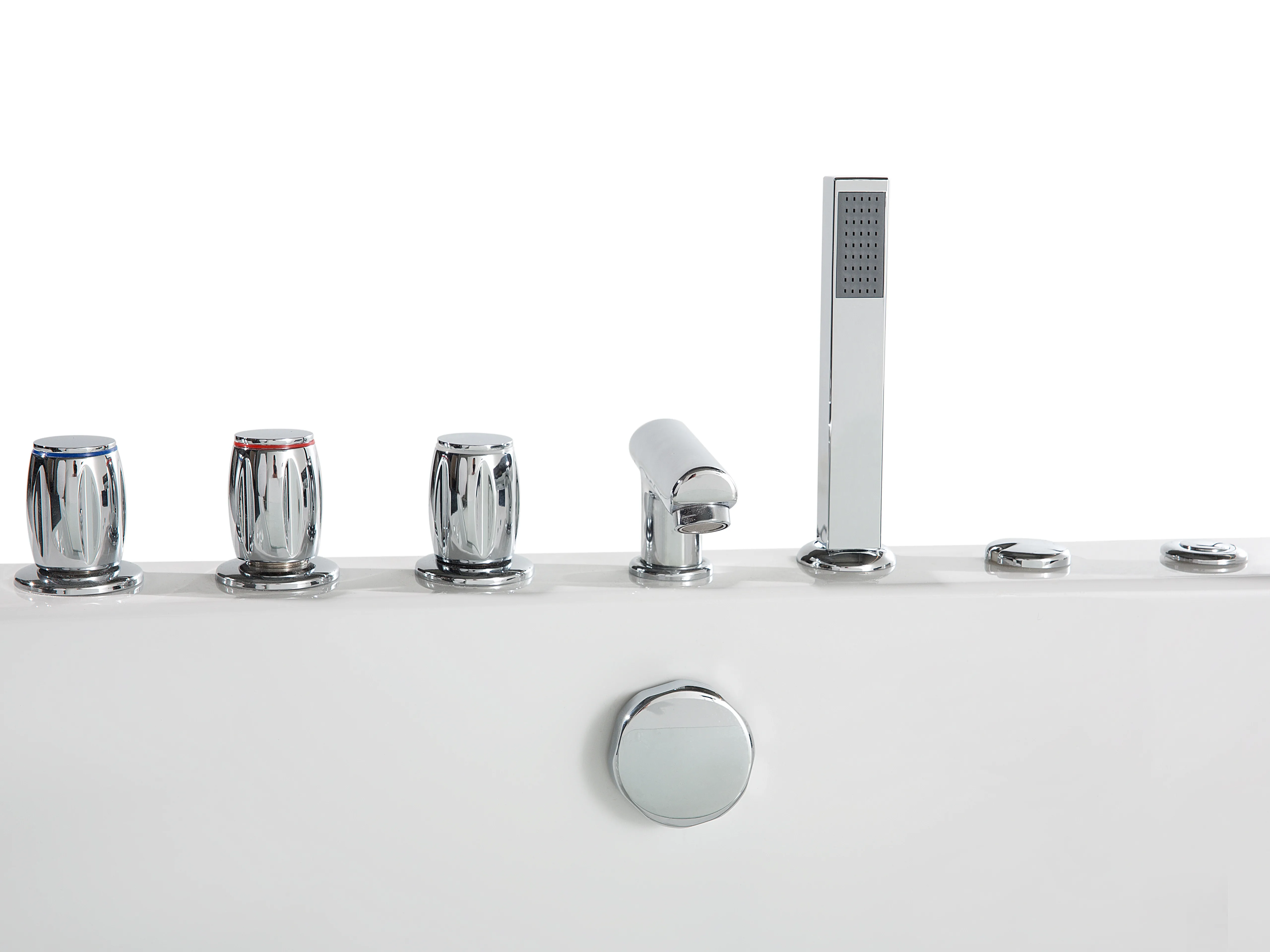 Hoek bubbelbad met LED SAMANA 174 x 79 cm Wit
