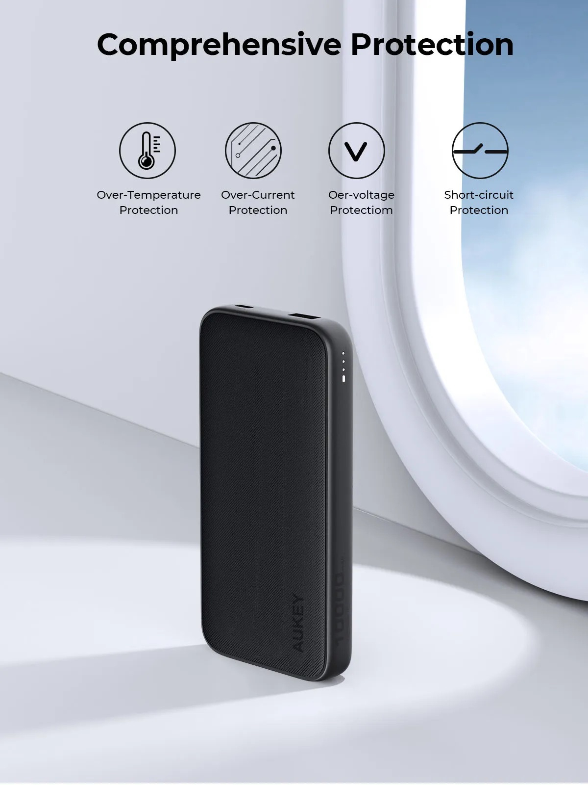 (20W) Spark GO 10000mAh USB A / USB C Powerbank Power Delivery Ladegerät mit LED Anzeige (PB-Y46P) - Schwarz