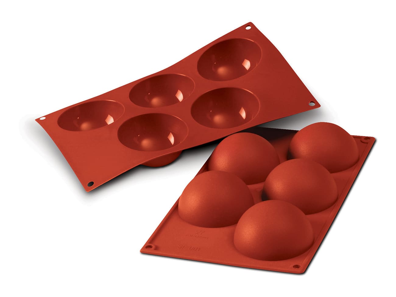 Moule silicone Silicon Flex - 5 demi-sphères Ø 8 cm - 30 x 17,5 cm - Silikomart