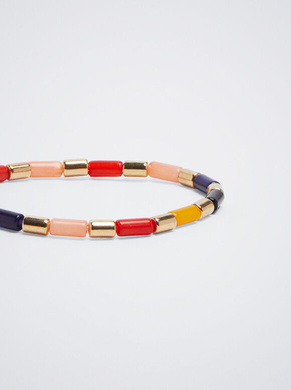Pulseira elástica com resina - Multicolorida