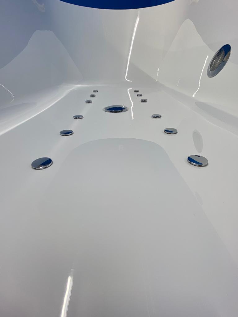 Lambini Designs Round bubbelbad 170x75cm pneumatisch 12 aerojets chroom