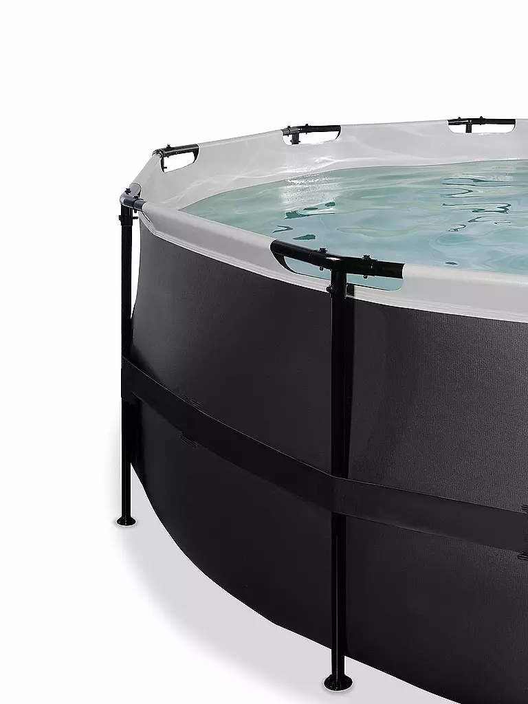 EXIT TOYS Black Leather Pool ø488x122cm mit Abdeckung und Sandfilterpumpe keine Farbe