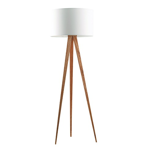 Vloerlamp Tripod hout wit