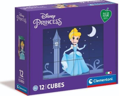 Disney Princess Puslespil - 12 Kuber - Clementoni