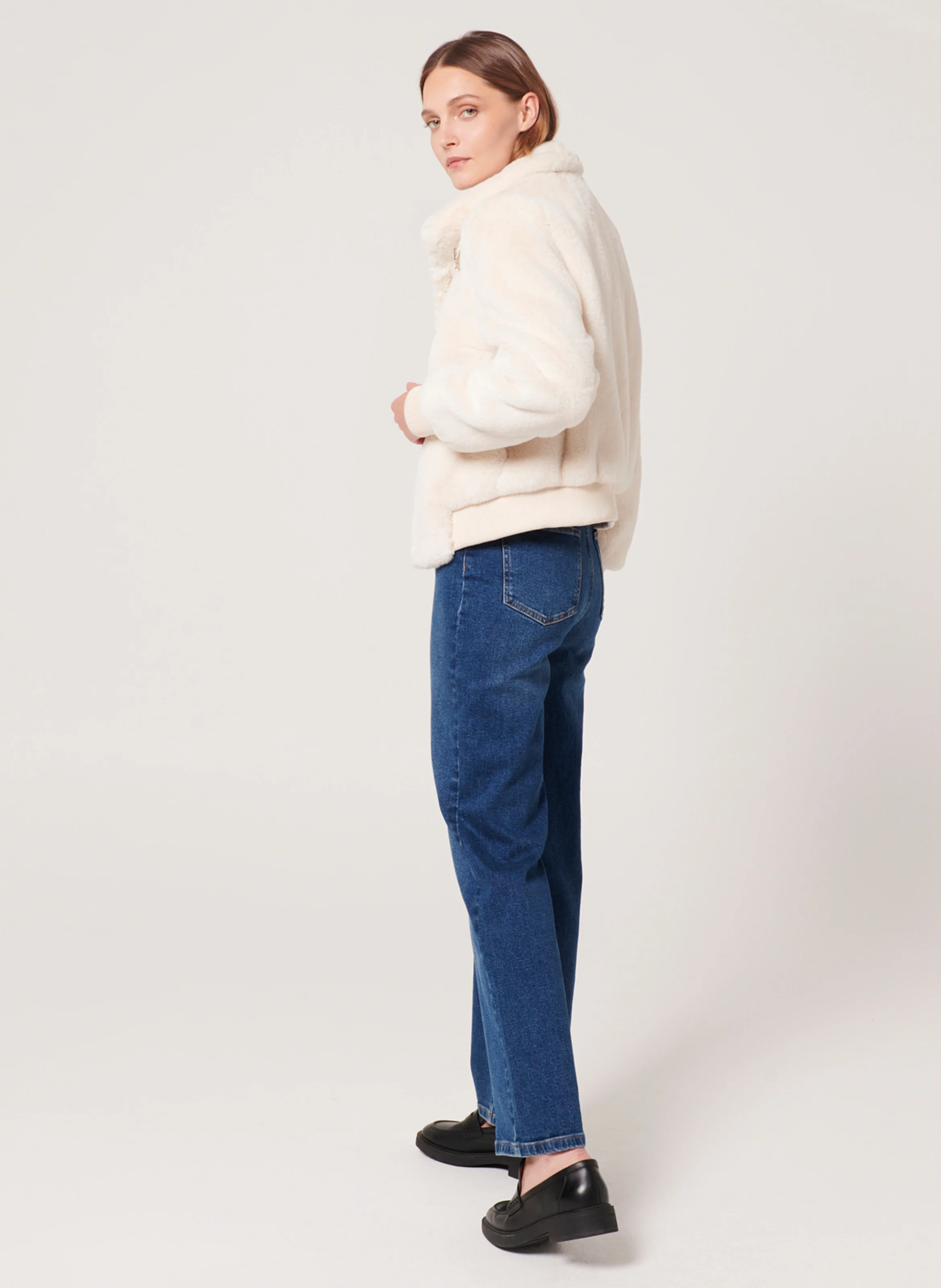 VALOU - Veste droite col montant | Blanc