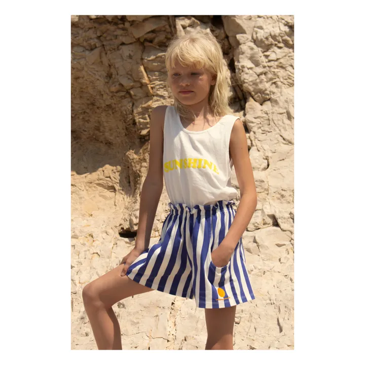 We Are Kids Short Matteo Rayure Coton Bio | Bleu