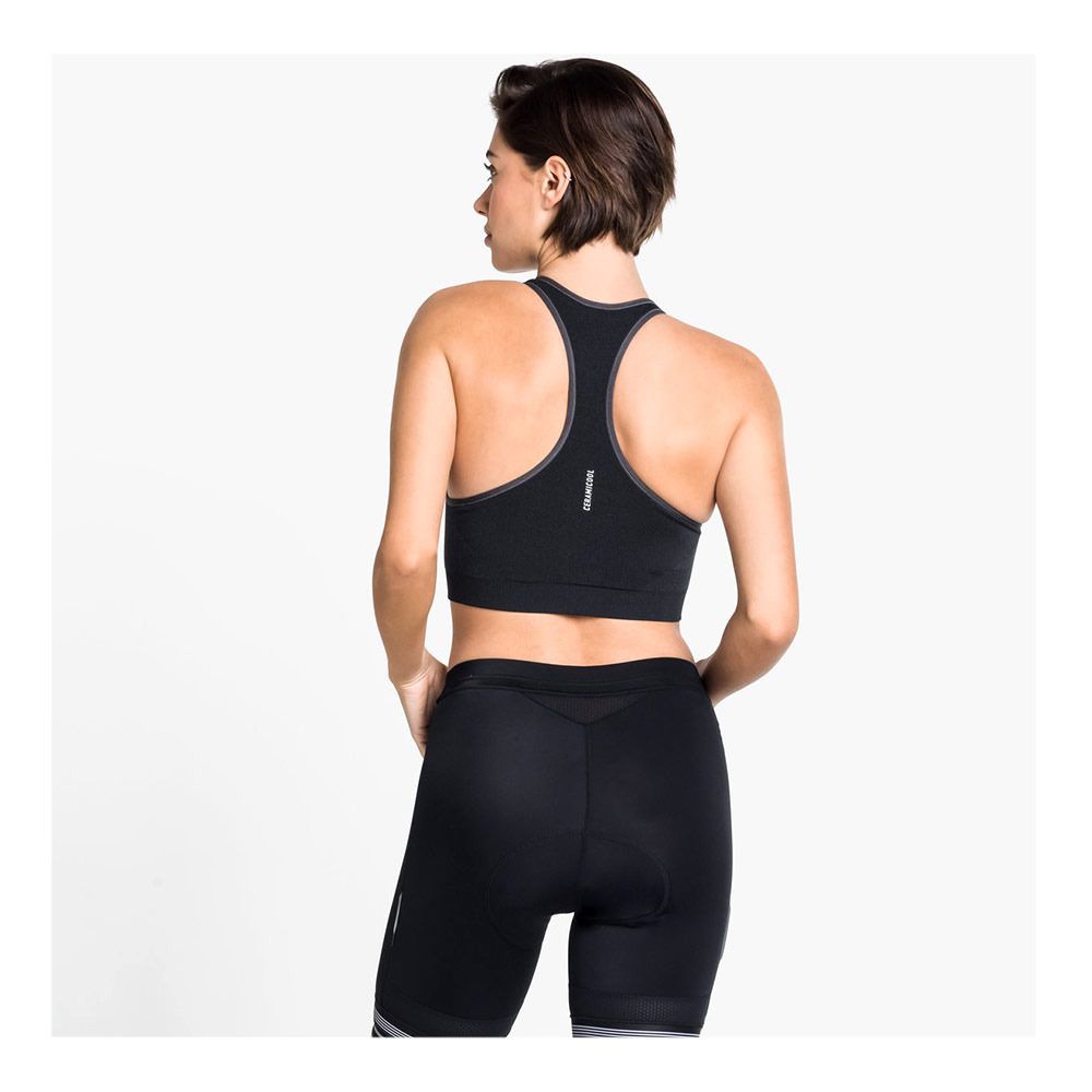 Odlo SEAMLESS MEDIUM CERAMICOOL - Brassière Femme black melange