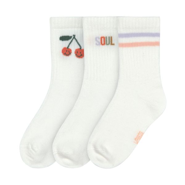 Lässig Tennis Socks GOTS - 3-pack - Cherry - Maat 19-22