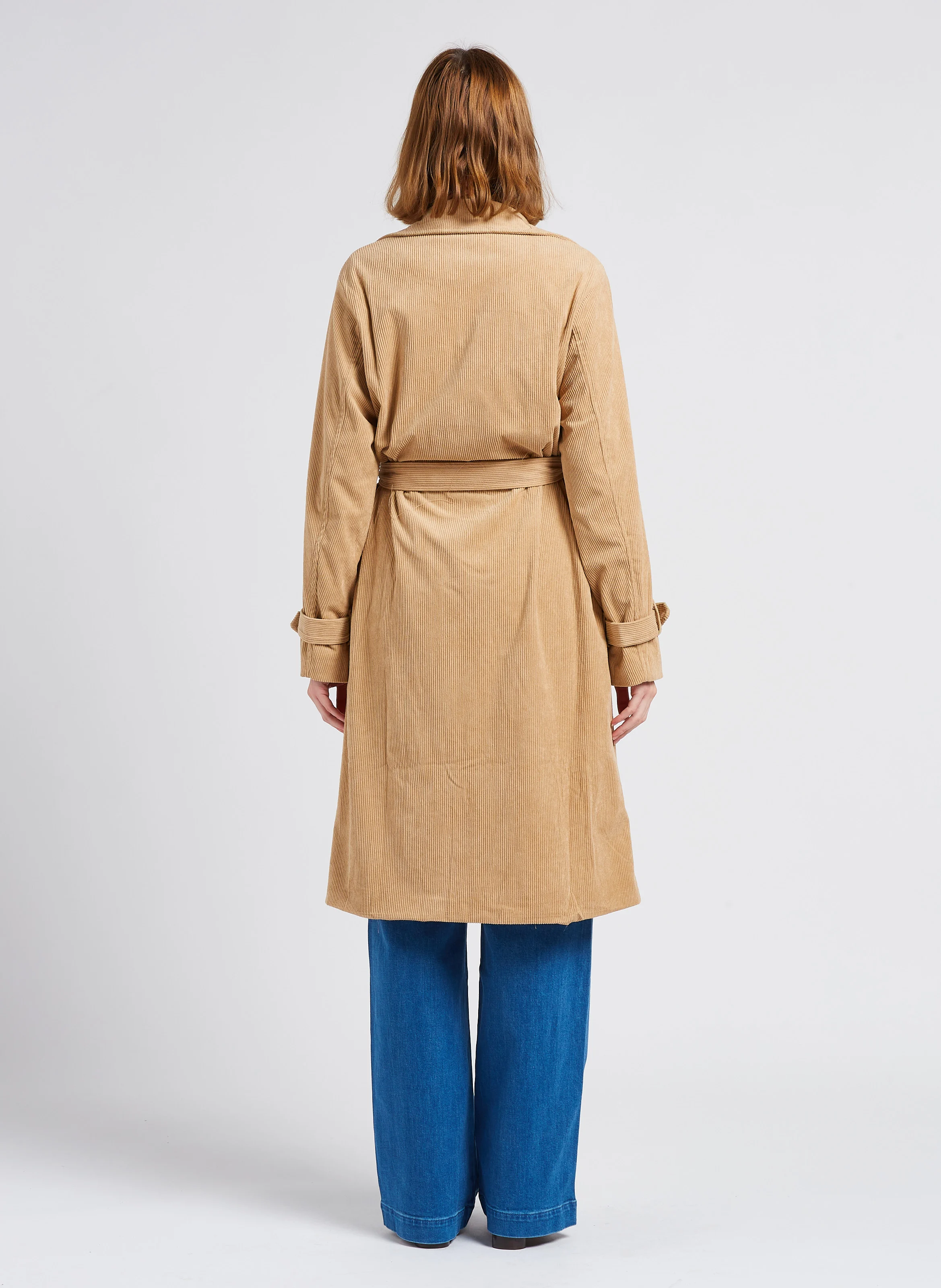 EULALIE - Trench en velours côtelé| Beige