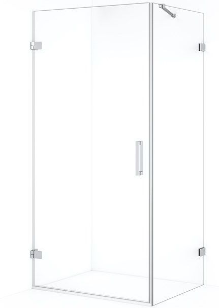 Diamond Douchecabine | 100x80 cm Chroom Helder glas Draaideur Rechthoek