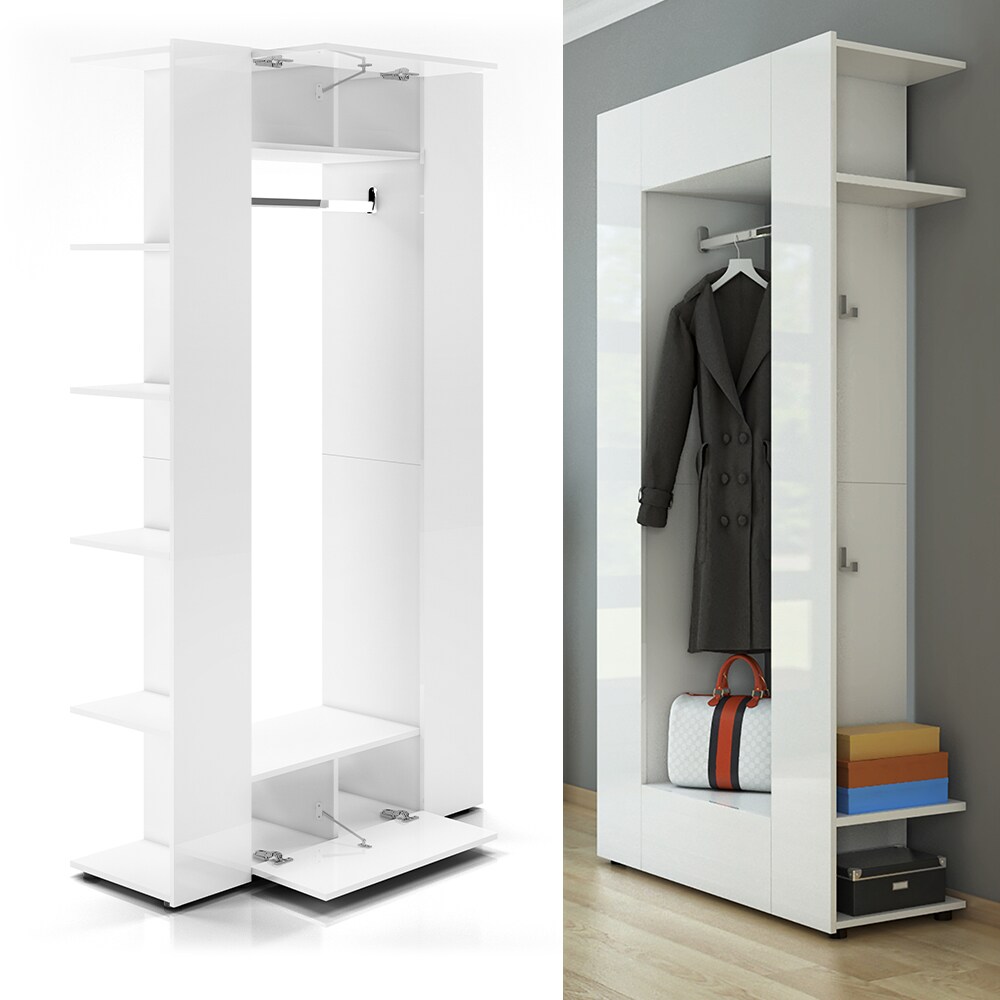 Vicco Dielenschrank Mats weiß Flurgarderobe Garderobe Kleiderschrank Flurmöbel