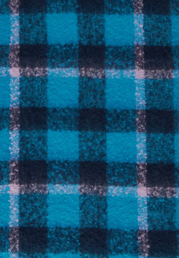 Cosy Karoschal mit Fransen - light aquamarine blue