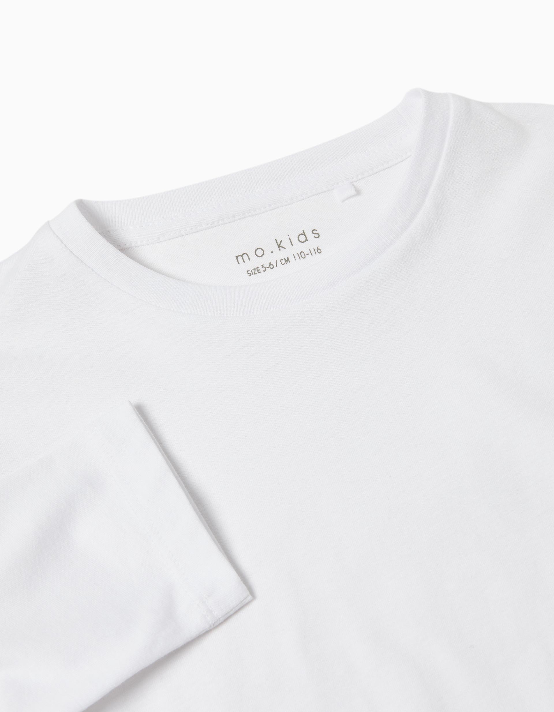 T-shirt de Manga Comprida, Menino, Branco