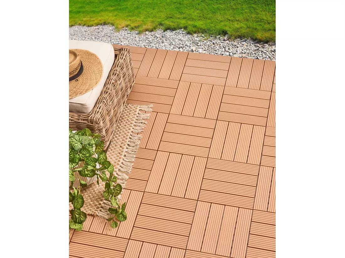 Caillebotis ATELETA Composite bois-plastique (WPC) Marron clair