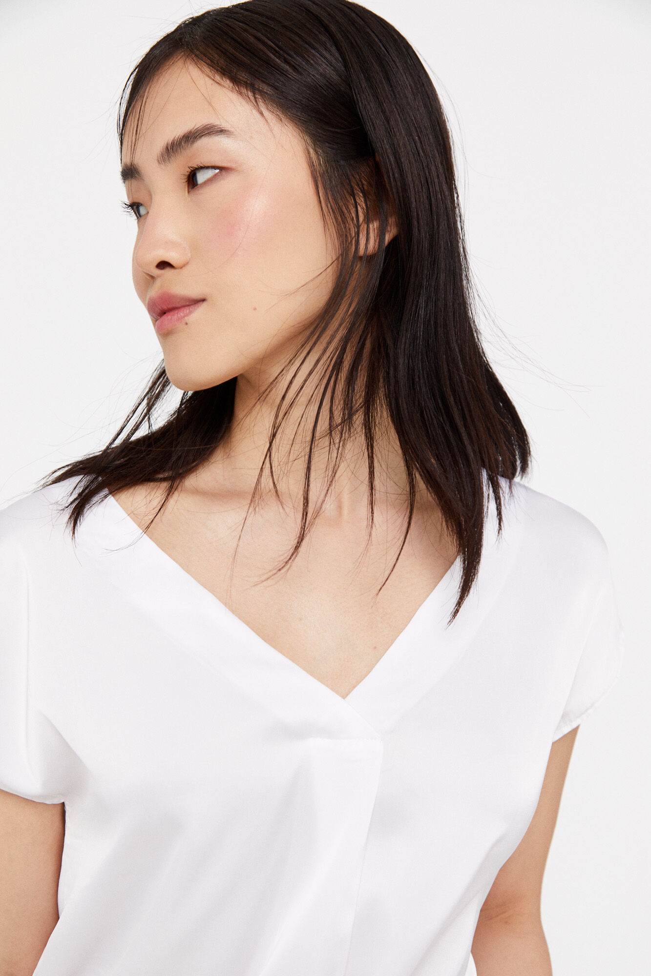 Top com costura combinada - Branco