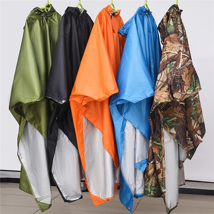 3in1 Regen Poncho / Abdeckplane / Decke Outdoor Camping   Aufbewahrungstasche (OneSize) - Tarnfarbe