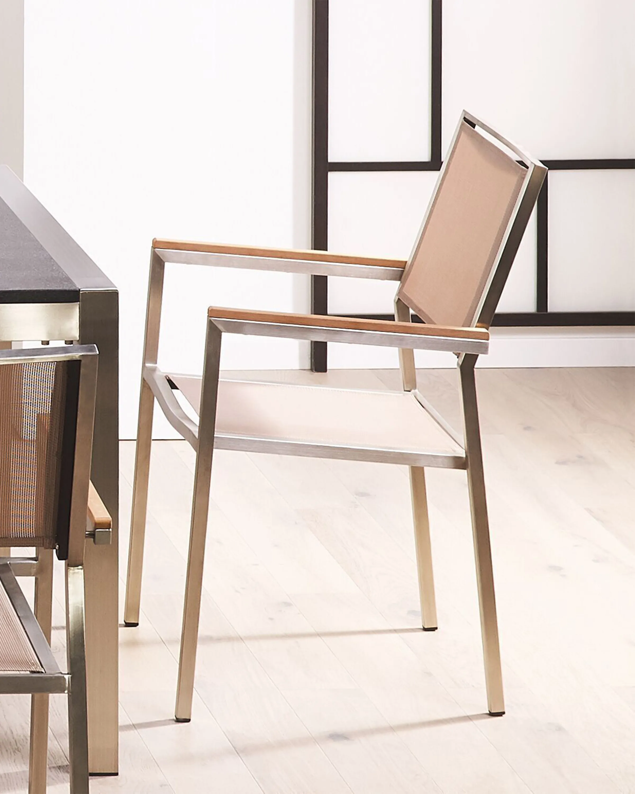 Set van 6 tuinstoelen GROSSETO Roestvrij staal Beige