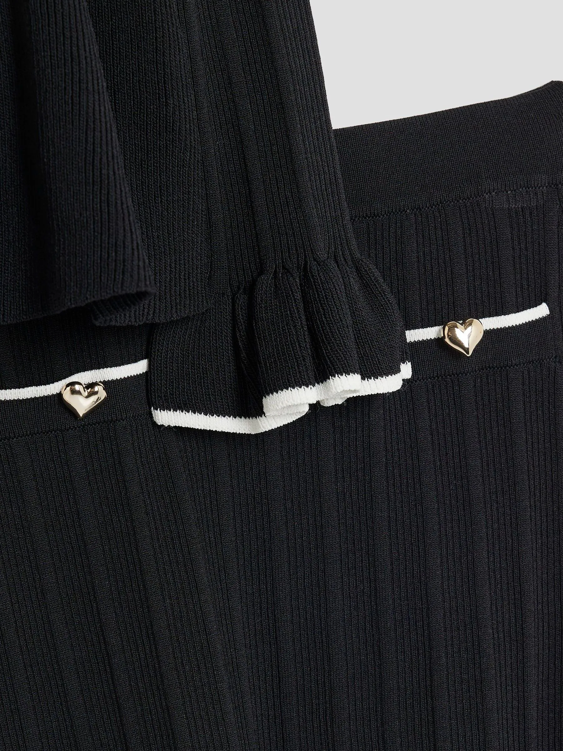 River Island Tipped Peplum Cardigan Set