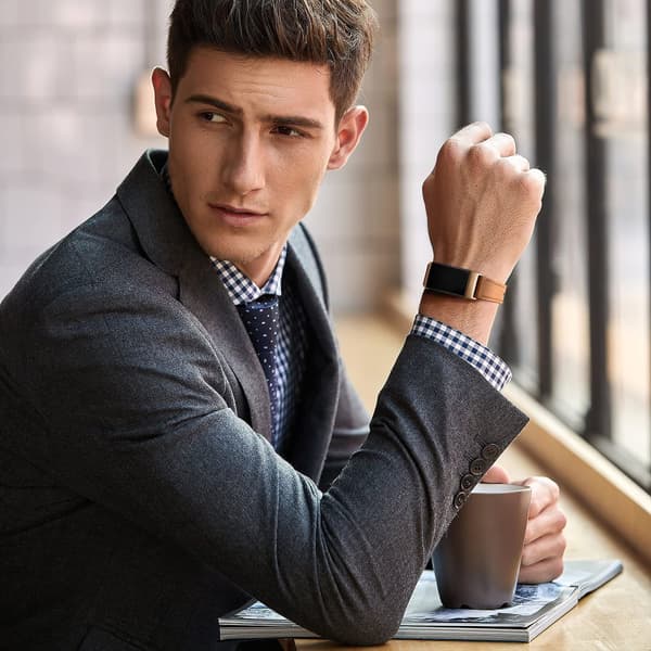 INF Reim til Fitbit Charge 3/4 i brunt skinn
