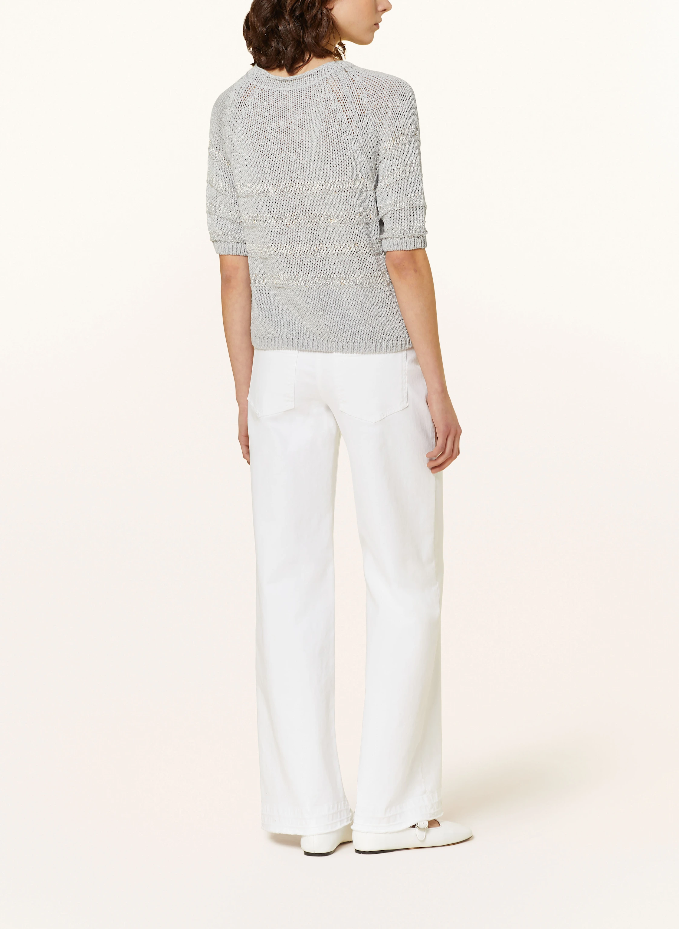 LUISA CERANO Strickshirt mit Leinen und Glitzergarn
