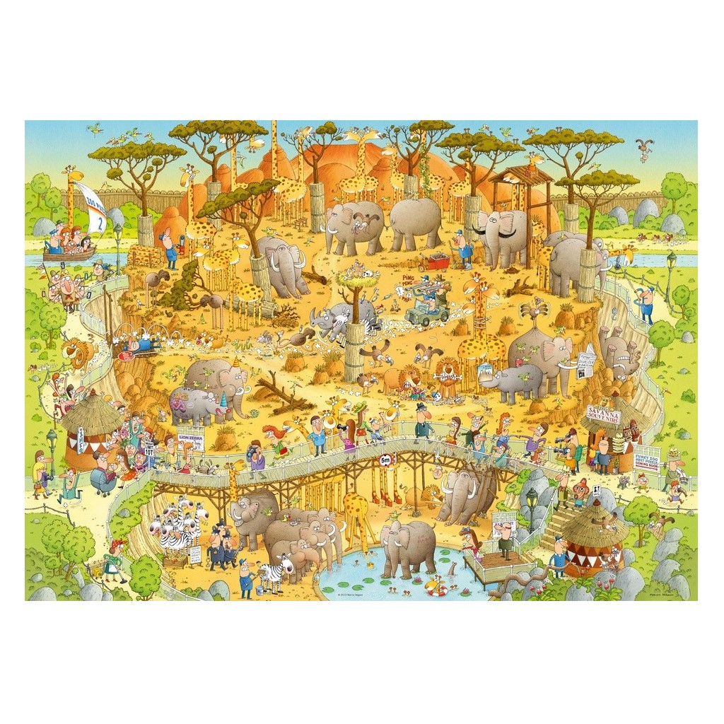 Puzzle - Funky Zoo- African Habitat de Marino Degano - 1000 Pièces