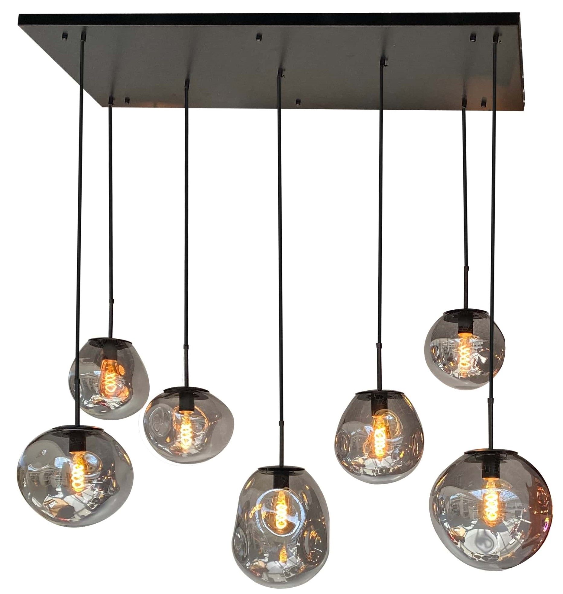 Hanglamp 7-lichts Smoked Boaz B120 x D35 cm
